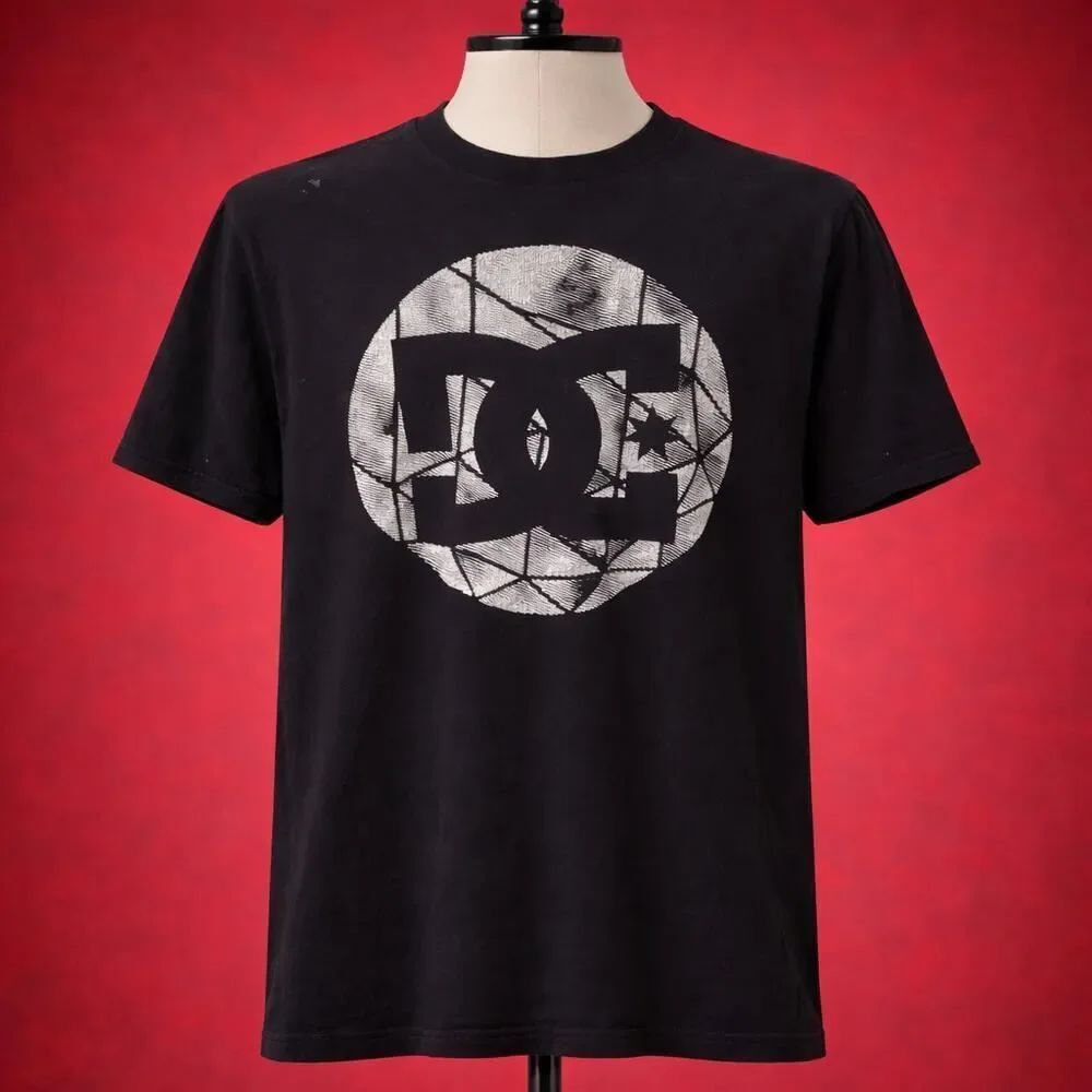 DC ShoesβMenβs Black White Graphic Shirt Tee T-Shirt Men's XXL 2XL